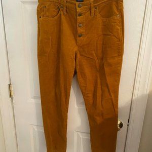 J Crew Yellow Corduroy Ankle Pants